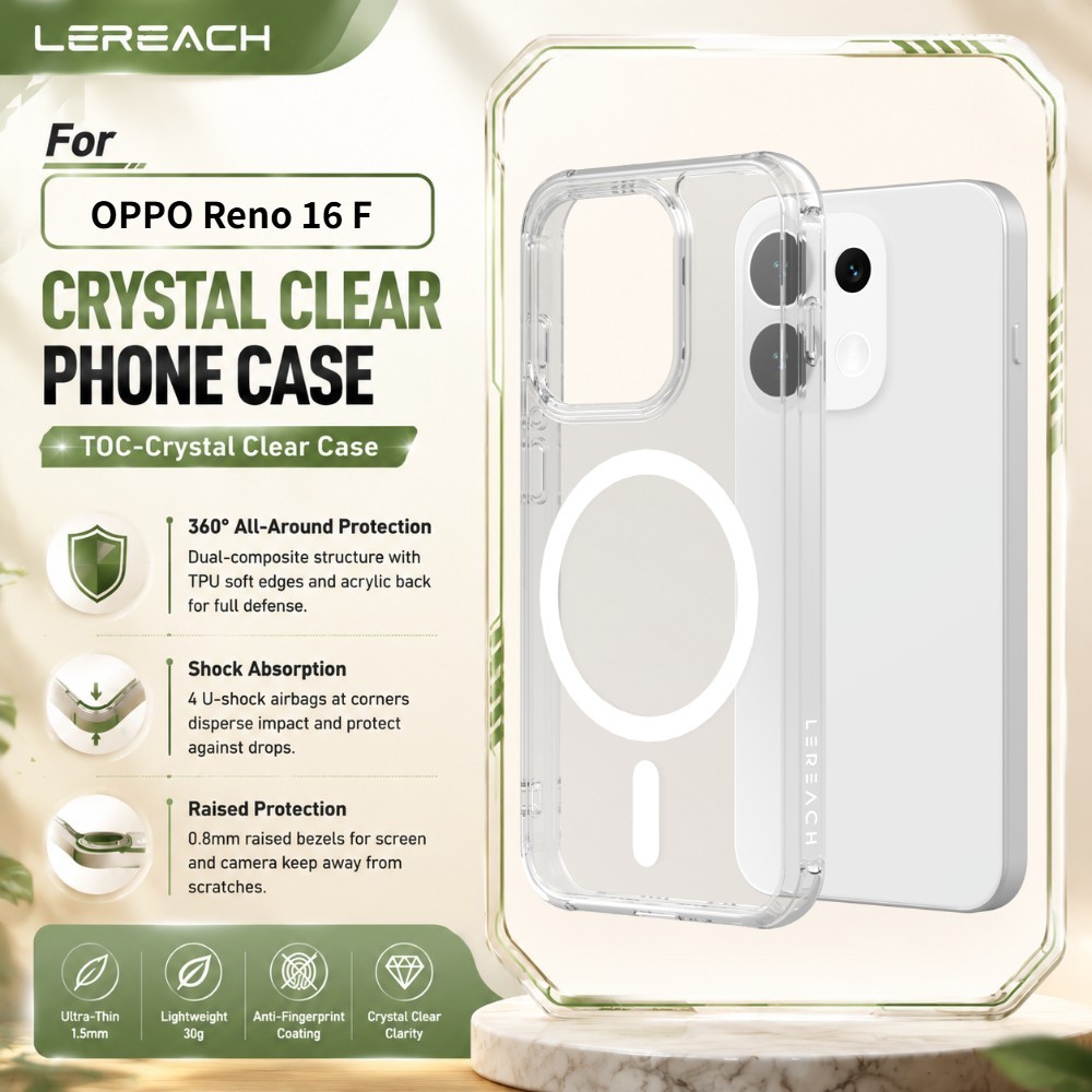 Ốp Lưng Từ Tính Cho OPPO Reno 16 F FS Pro Global Raised Edge TPU Frame Từ CA1000