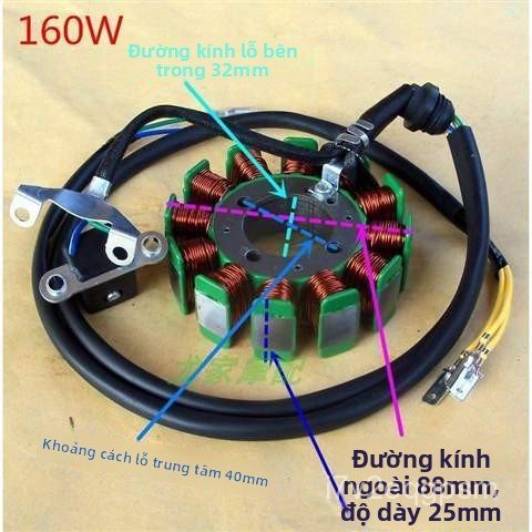 Mâm lửa cuộn điện roto xe máy ba bánh CG 200 250 công suất cao 350W sạc cực khỏe