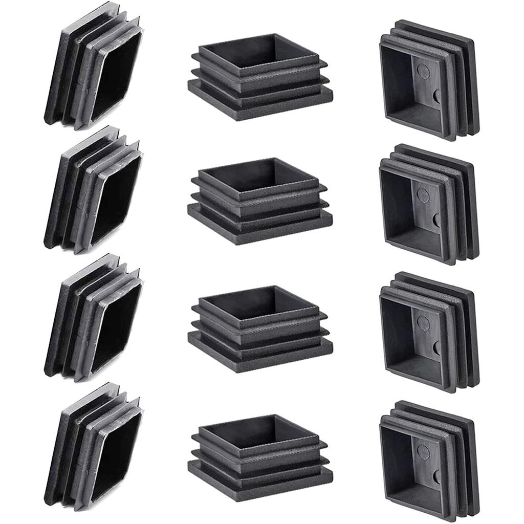 Nắp cắm ống vuông 2 Inch, Phích cắm nhựa (50mm x 50mm) 12 Cái, Nắp cuối ống Ghế Glide Chèn phích cắm