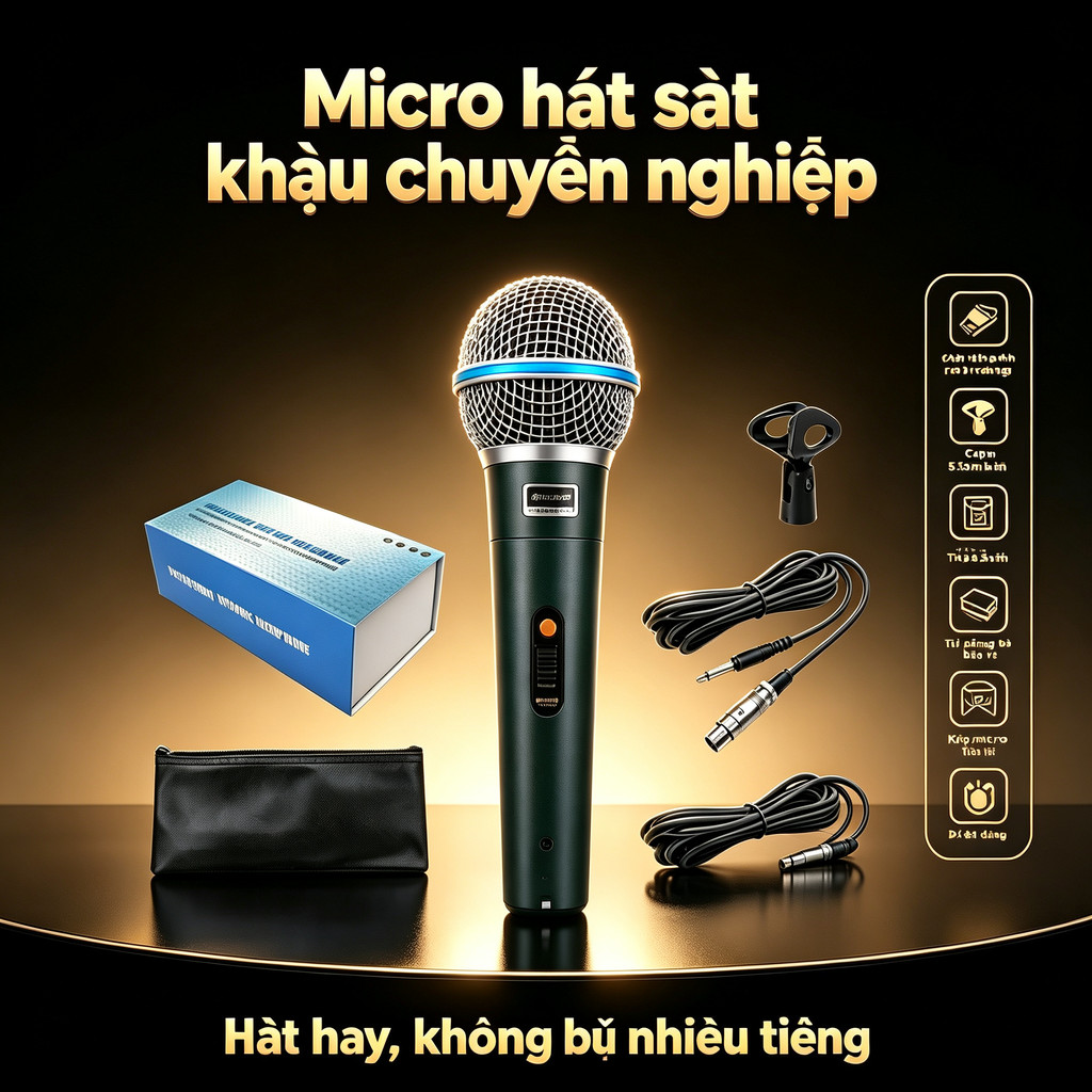 ⚡⚡Microphone cầm tay Shure BETA 58A bằng kim loại, cao cấp, thích hợp cho biểu diễn sân khấu và thuy