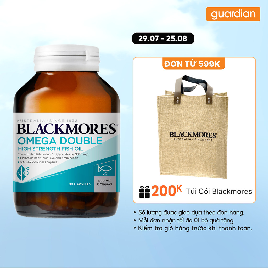 Viên Uống Hỗ Trợ Tim Mạch Blackmores Omega Double High Strength Fish Oil 90 Viên