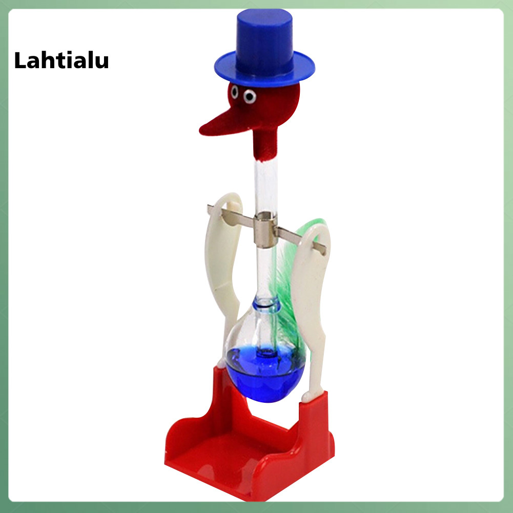 Lahtialu Creative Non-Stop Liquid Drinking Glass Lucky Bird Duck Bobbing Magic Prank Toy