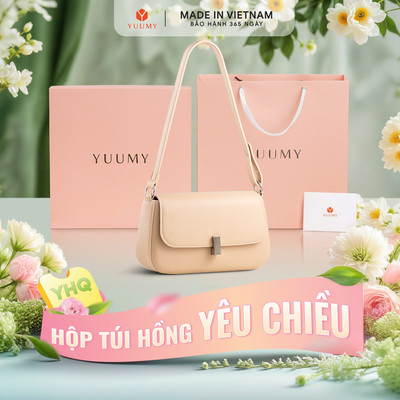 Bộ hộp quà YUUMY (Túi đeo vai nữ YUUMY YN263 + Hộp quà YHQ2 + Túi giấy YTG2 + Túi rút BVR3838 + Thiệp cảm ơn YBT1)