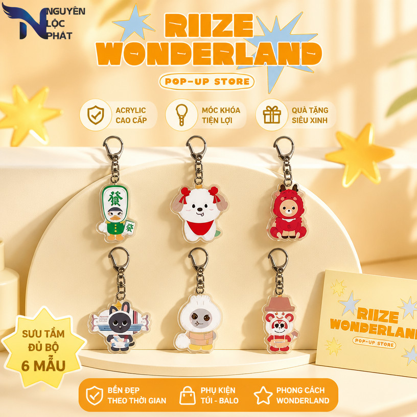 MG1 RIIZE Acrylic Móc Khóa WONDERLAND POP-UP Flash Mặt Dây Chuyền SUNGCHAN Túi Phụ Kiện Ngôi Sao Ngo