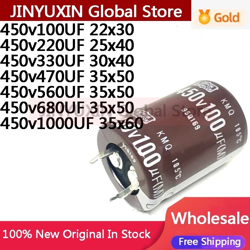5 Chiếc 450V470UF 470UF450V 35x50mm Nhôm Điện Phân Tụ 450v470uf 470uf450v 450 Volts 100uf 1000uf 560