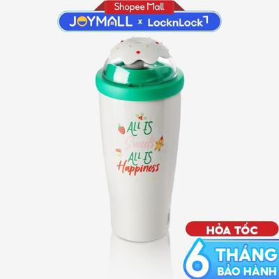 Ly giữ nhiệt LocknLock 550ML Họa Tiết Giáng Sinh Inox316 LHC3313GRN-XM Có Kèm Ống Hút, Hàng Chính Hãng - JoyMall