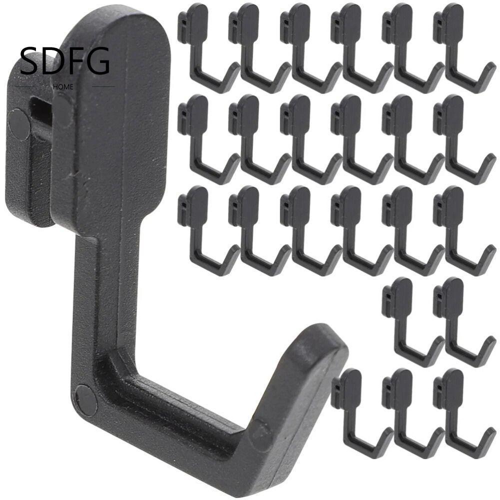 SDFG 10 Cái Peg Board Hook, Nhựa J Shape Hole Board Hook, Tiện Ích Hạng Nặng Treo Tường Đen / Trắng 