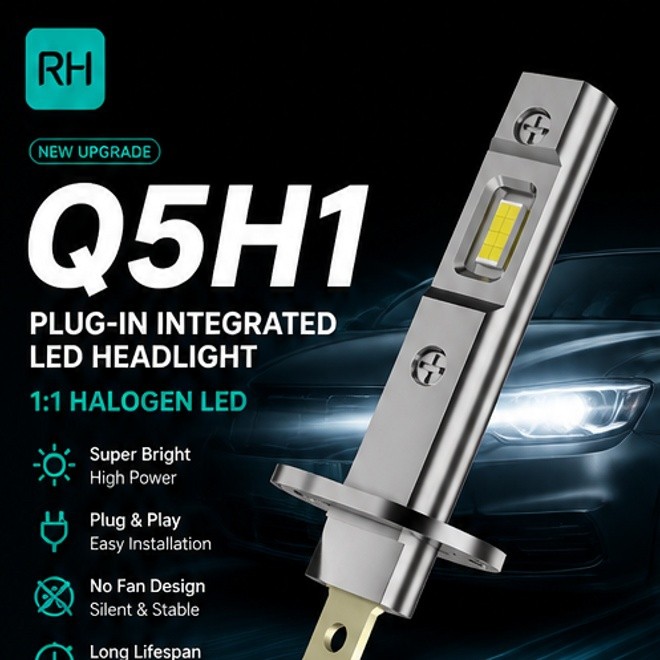 2 Chiếc LED H1 H3 Đèn Pha Ô Tô 20000LM Bóng Đèn H1 LED Đầu Ô Tô Sương Mù Không Quạt Không Dây Kích T