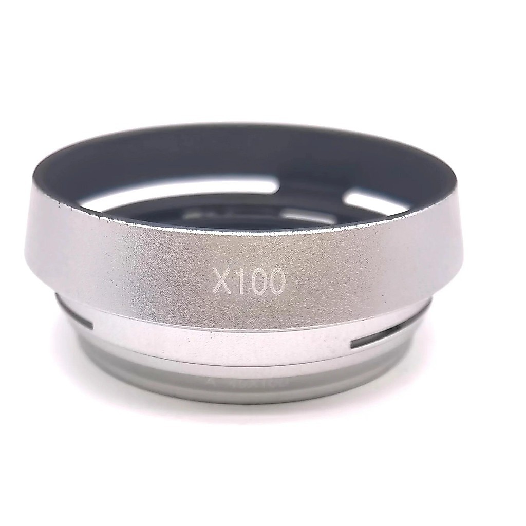 Bạc LH-X100 49mm Ống Kính Adapter Vòng Kim Loại Ống Kính Hood Cho Fuji X100 X70 X100S X100T mui Xe A