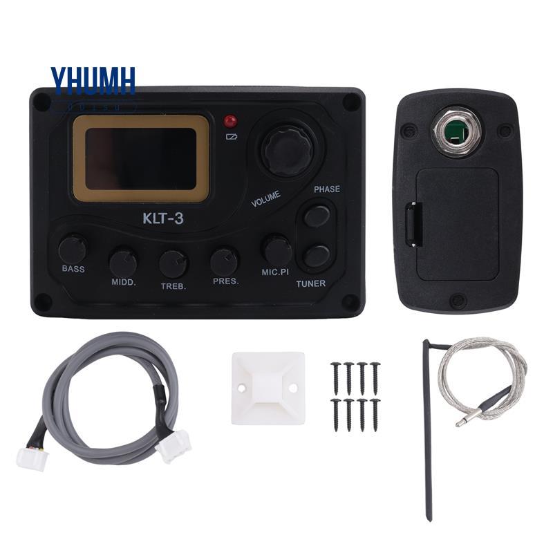 4 Band EQ Equalizer -3 Acoustic Guitar EQ Preamp với Digital Tuner Guitar Pickup
