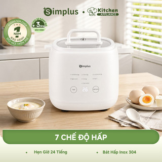 Simplus Nồi Hấp Trứng Nồi Hấp Đa Năng 7 Chế Độ Hẹn Giờ 24 Tiếng Điều Khiển Cảm Ứng Hấp Trứng Làm Sữa Chua DZEG006