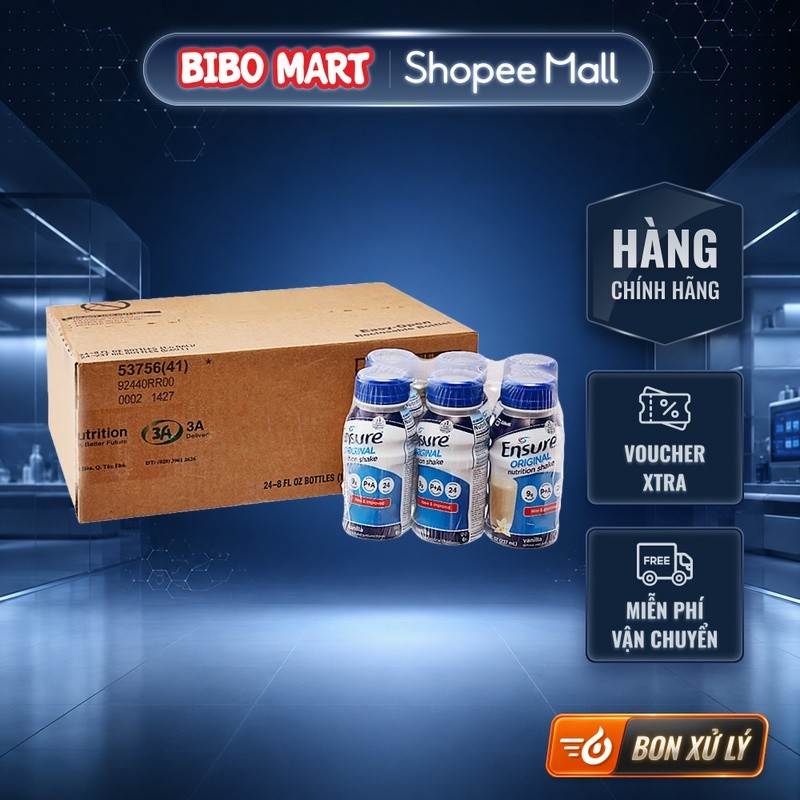 [NEW] Thùng sữa nước Ensure Vani 237ml (4 lốc/thùng) - BM005.1
