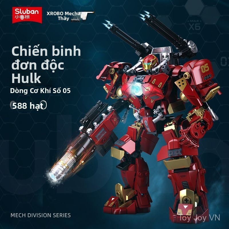 Bộ lắp ráp robot Hulkbuster Sluban đồ chơi trí tuệ bền bỉ quà tặng sinh nhật cho bé trai