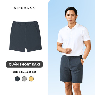 Quần Short Kaki Nam Ninomaxx Chất Vải Dày Nặng Độ Bền Cao Co Dãn Nhẹ 2509005