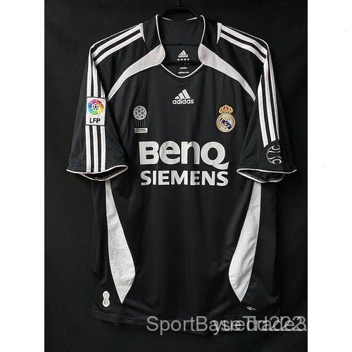 Pin Retro SSS + Gaopin 2006 / 2007 Real Madrid Temporada Negra Futbol Jersey ZYQ9