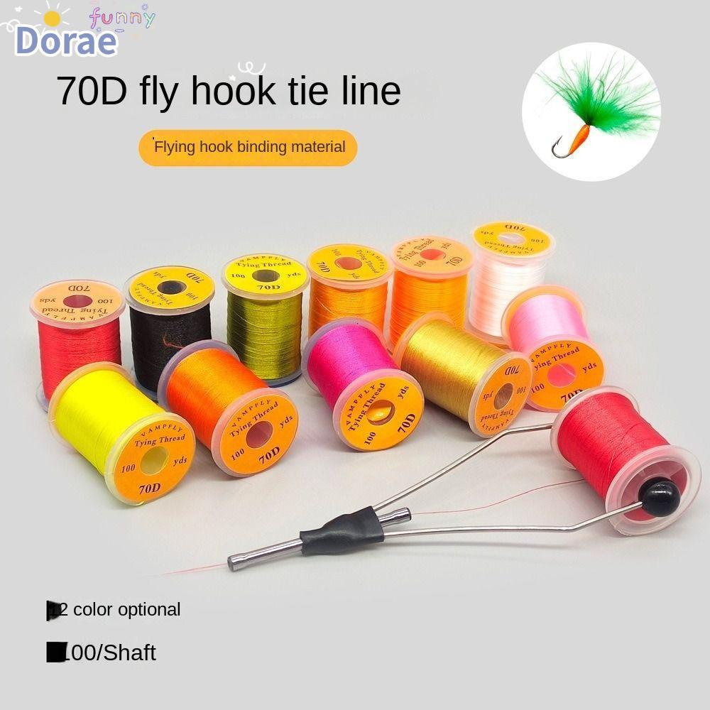 DORAEZY Fly Fishing Line, Salmon Premium Fly Tying Thread Line, Bass Siêu Mạnh Thread Spool Fishing 