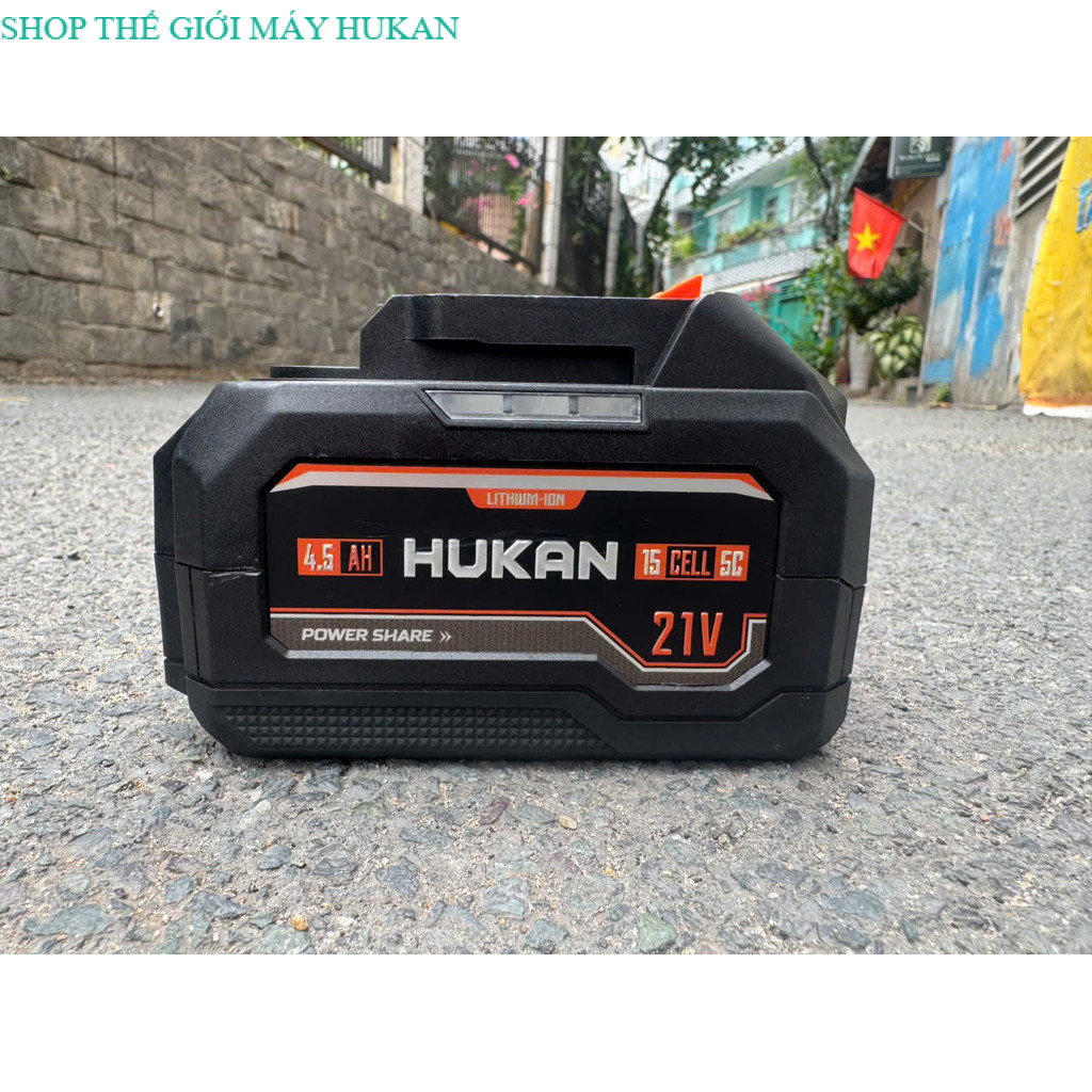 Combo Pin Sạc HUKAN Pin 15cell 5C 4.5AH, HK15CELL5C Chân pin M21, Vỏ chống va đập TG Máy hukan