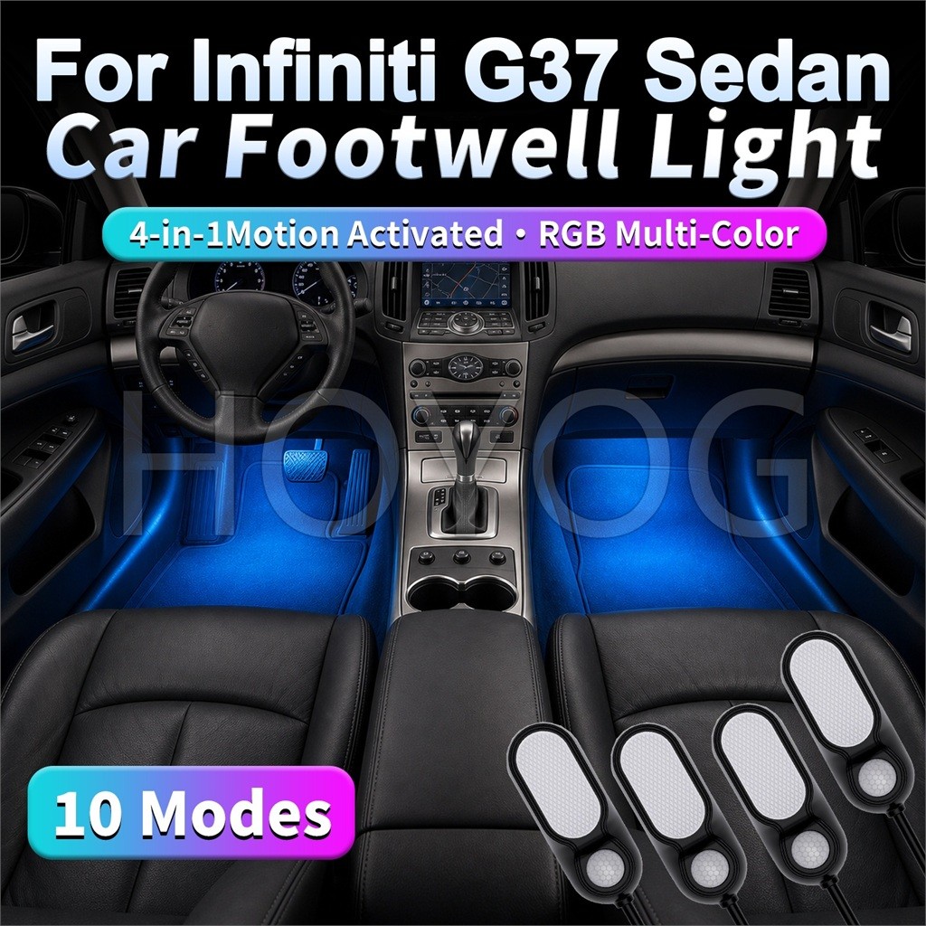 Dành Cho Infiniti G37 Sedan 2010-2013 Xe Footwell Ánh Sáng Môi Trường Xung Quanh 4 5V USB Cảm Biến C