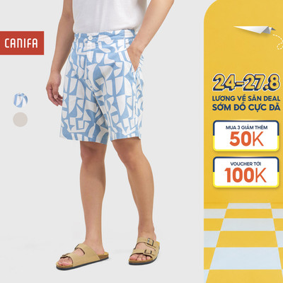 Quần short nam CANIFA form gọng gàng chất liệu cotton mềm mại đứng form 8BS26S014