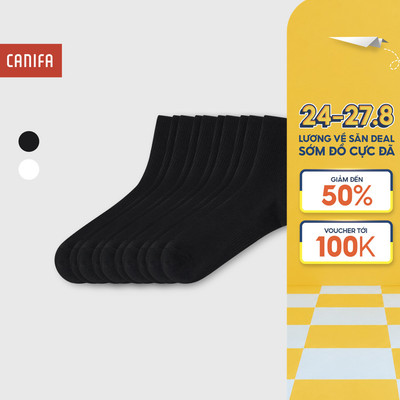 Combo 5 đôi tất nam CANIFA cổ cao kháng khuẩn khử mùi 8AX25A013