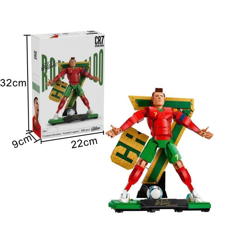 Tương thích với Football Legend C Ro 43016 Little Ronaldo Planet Building Block Fan Boy Gift Toy