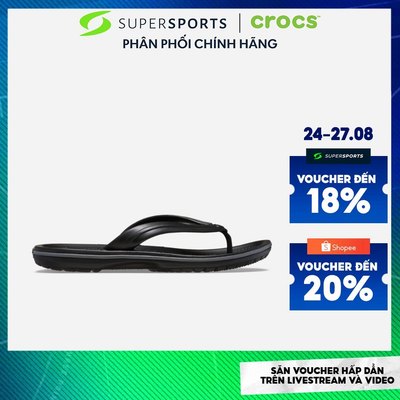 Dép Xỏ Ngón Unisex Crocs Crocband - Đen - 11033-0DD ADS04 LS200