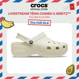 Giày Clog Nữ Crocs Platform Classic - Bone - 206750-2Y2