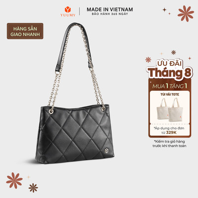 Túi Yuumy (Thời trang nữ chần bông quả trám size 28 - Túi đeo chéo da Seasand YN280)