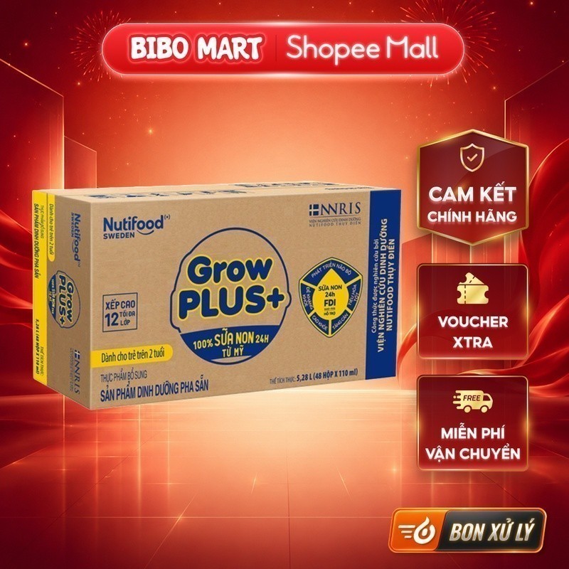 [KOL] Thùng 48 hộp sữa non pha sẵn GrowPLUS+ 110ml (2Y+) - BM001.2