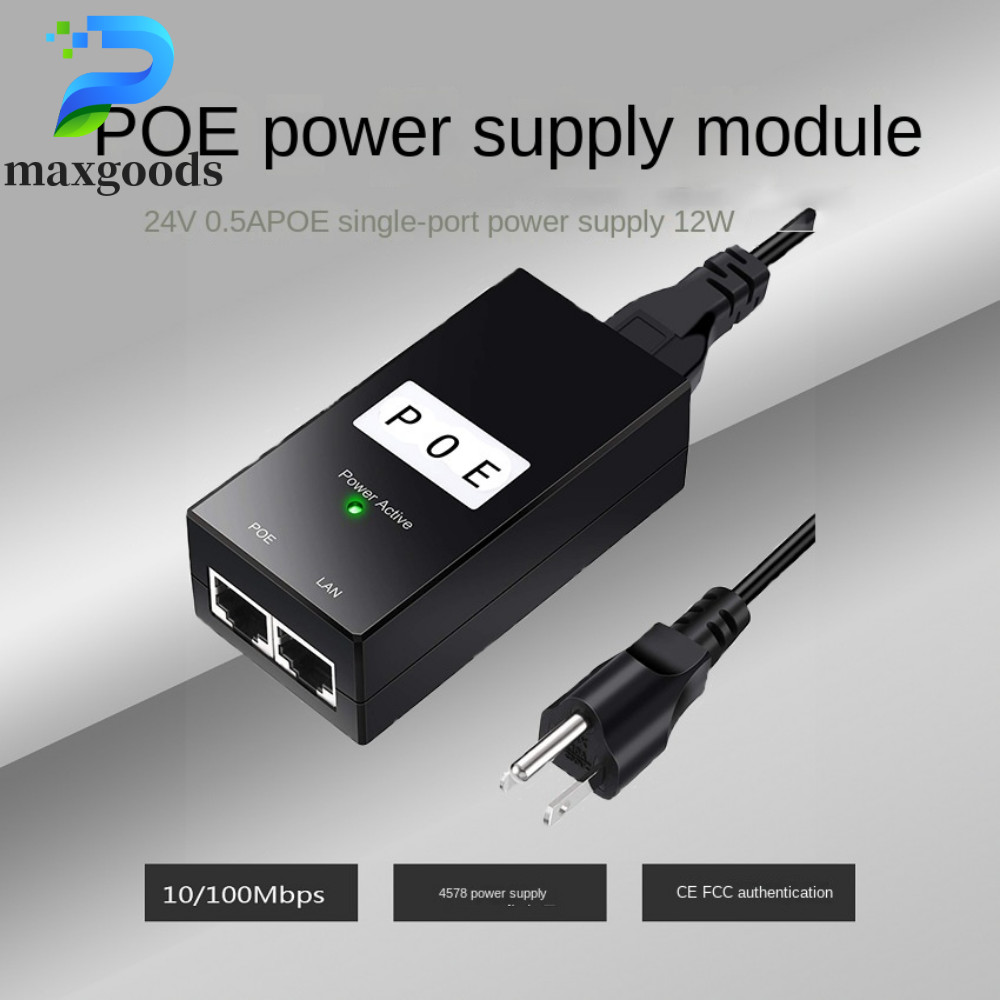 MAXGOODS POE Power Injector, 100Mbps IEEE802.3af / tại POE Power Supply, Router Power Supply Đầu ra 