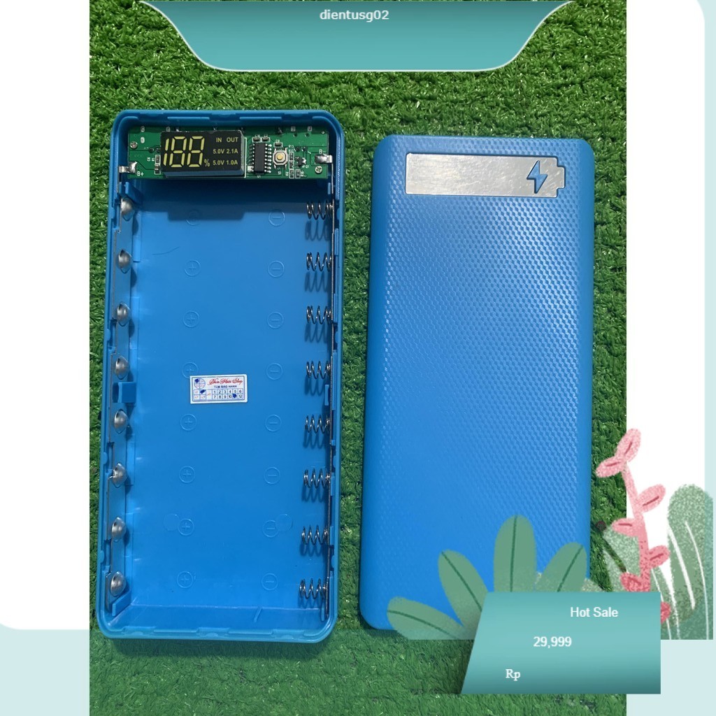 Mạch sạc dự phòng 5V2.1A + Box sạc dự phòng 8 cell pin - (Nhắn tin cho shop màu quý khách yêu cầu)