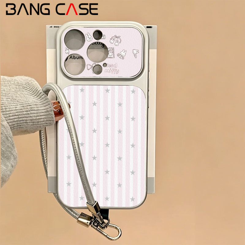 Leather Plated Phone Case for IPhone 17 16 15 14 13 12 11 Pro Max Xs Max Miffy Stars Bow Soft Cover 