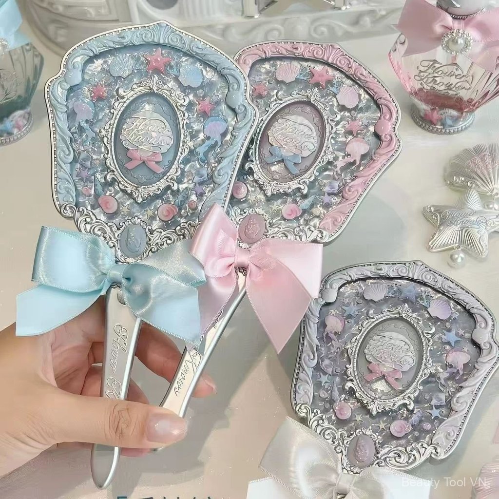 Gương tay vỏ sò ngọc trai công chúa biển Flower Knows xinh đẹp mới