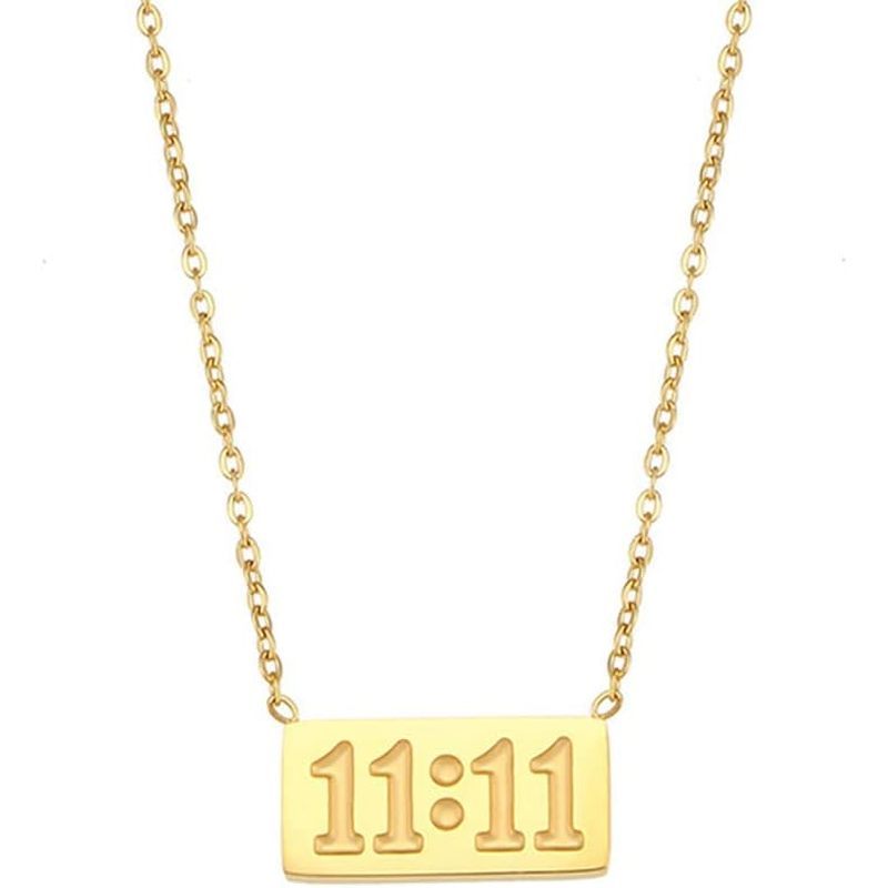 Angel Number 1111 Vòng cổ dành cho nữ Mặt dây chuyền thanh thép không gỉ Trang sức số học may mắn