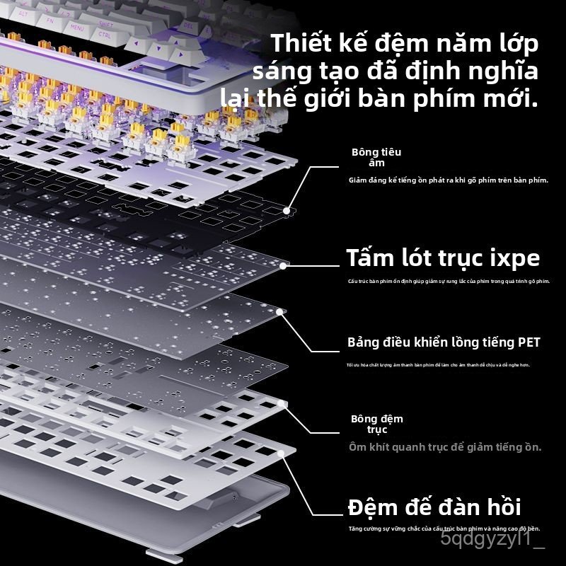 Bàn phím cơ không dây có dây INPHIC K87, hot-swap, gaming, văn phòng, 87 phím, đẹp, bền
