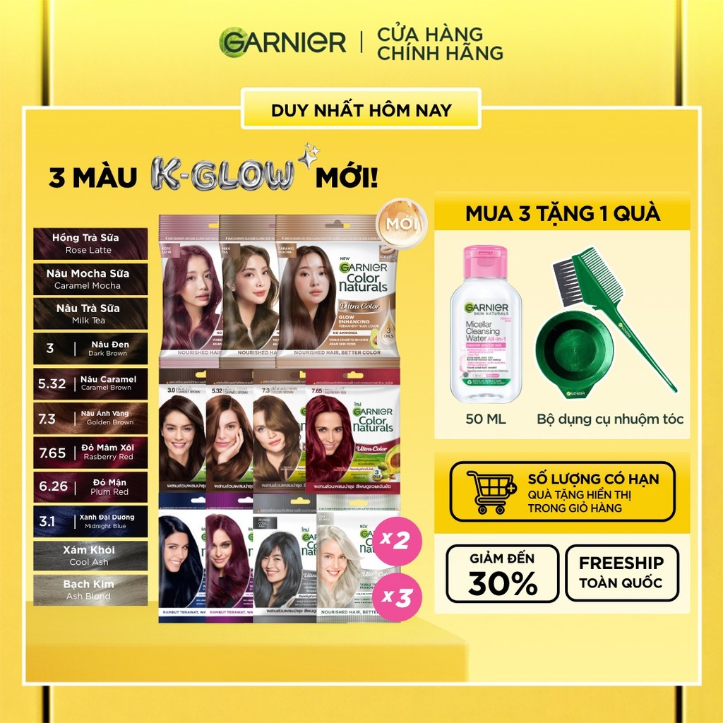 [CÓ MÀU MỚI] Kem Nhuộm Tóc Tại Nhà Màu Thời Trang - Garnier Color Naturals Ultra Colors - 8 Màu Nhuộ