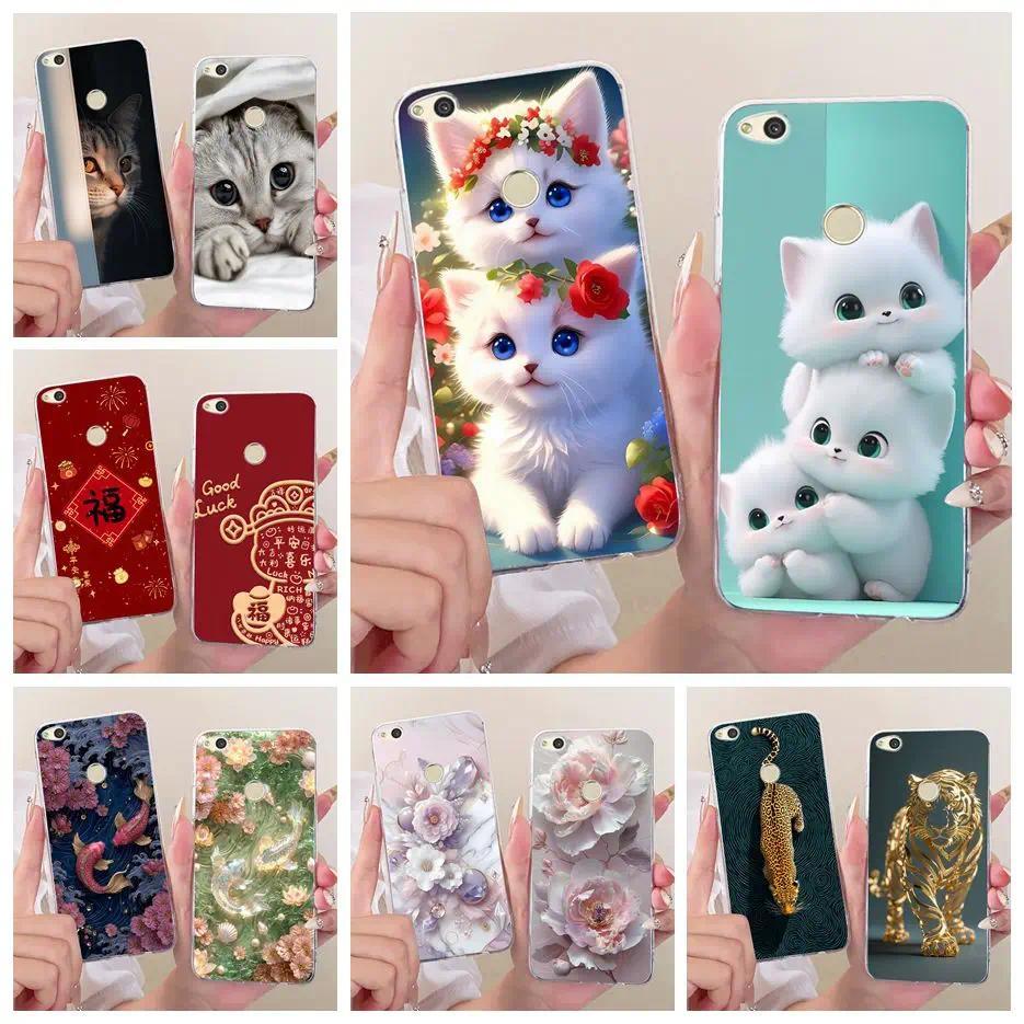 Dành Cho Huawei P8 Lite 2017 Ốp Lưng PRA-LA1 PRA-LX1 Mèo Dễ Thương Sơn Thời Trang Vỏ Điện Thoại Mỏng
