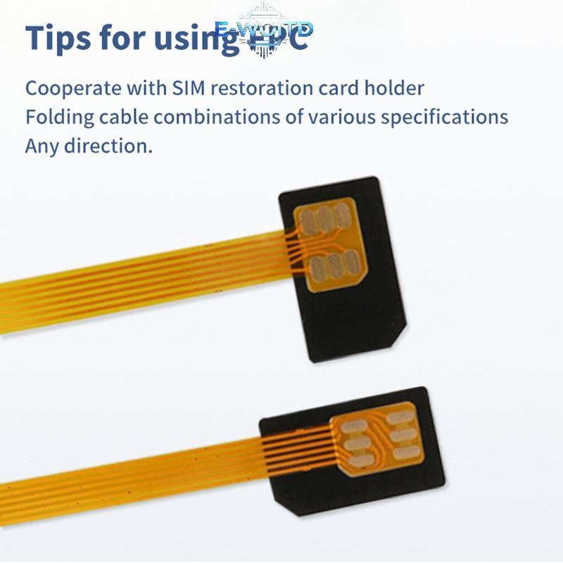 E-WOITD Nano 4FF Bộ chuyển đổi thẻ Sim Cáp mở rộng FPC sang Nano 4FF Micro 3FF Tiêu chuẩn 2FF Sim Us