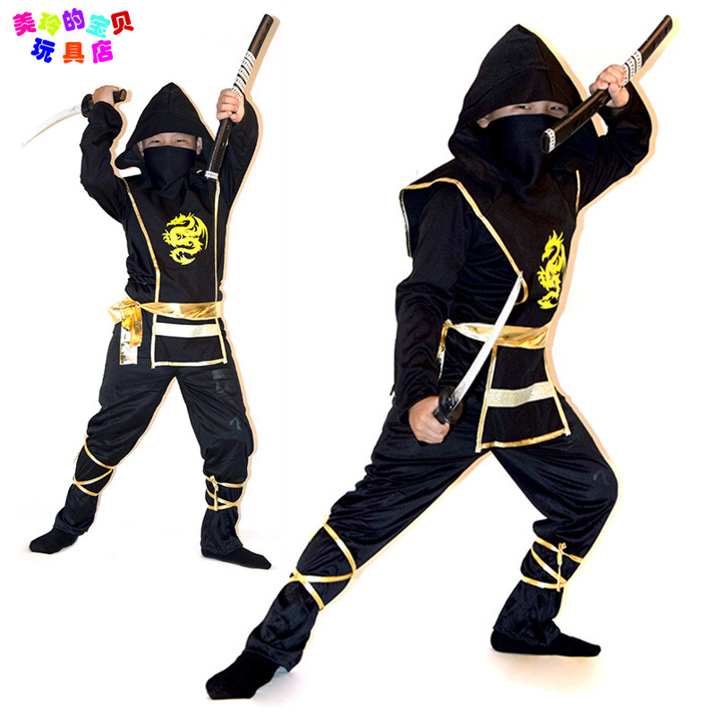 Quần Áo Ninja Halloween Trẻ Em Mặt nạ Trang Phục Ninja Nhật Bản Samurai cos Thể Hiện Trang Phục Ninj