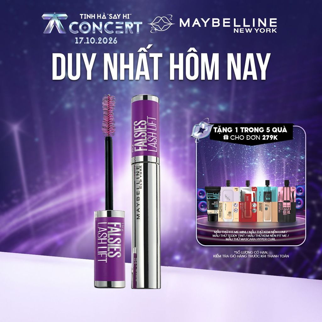 Mascara Uốn Mi, Nâng Mi và Làm Dày Mi Maybelline New York Falsies Lash Lift 8.6ml