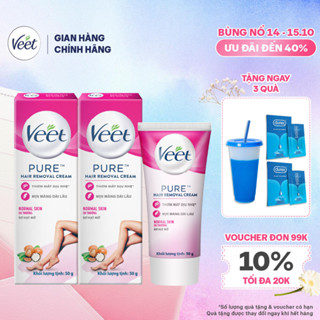 [Mới] Combo 2 Kem tẩy lông Veet Pure cho da thường 50g, công thức cải tiến