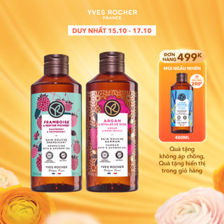 Combo 2 sữa tắm hương mâm xôi đỏ và hương hoa hồng - tinh dầu argan Yves Rocher 400mlx2