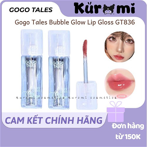 [GOGO TALES] Son Bóng Dưỡng Môi Dưỡng Ẩm Gogo Tales Và Son Bubble Glow Lip Gloss Chống Phai 2,3g GT8