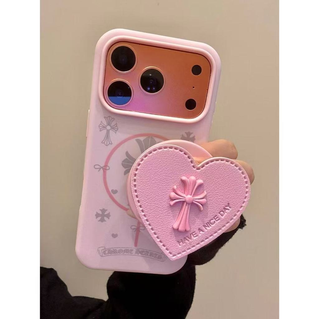 Cô Gái Nơ Màu Hồng Chữ Thập Từ Thích Hợp Cho ihone17promax Apple 16p Vỏ Điện Thoại Phong Cách Mới