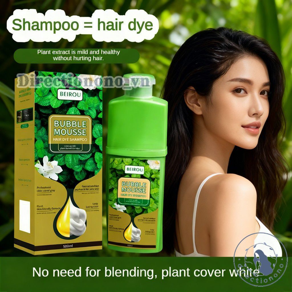 Beirou Natural Plant Bubble Hair Dye Essence Hair Color Cream Scalp Hair Color Easy-Wash Hair Color 