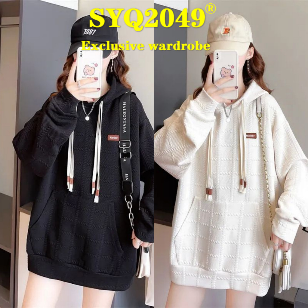 3450E Waffle Áo Khoác Nữ Rời Áo Khoác Phong Cách Lười Đại Học T Mỏng Áo Khoác Dây Rút Đại Học T Lớn 