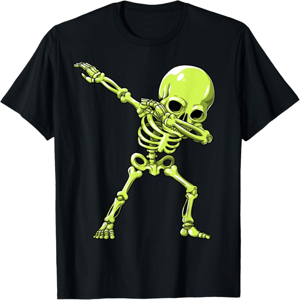 Áo thun Dabbing Skeleton T Shirt Halloween Kids Boys Funny Dab T-Shirt