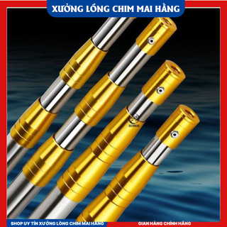 Sào Rút Inox Treo Lồng, quét trần nhà, hái hoa quả 3m-4m-5m-6m Sào Treo Lồng Inox 304 Kèm Đầu Sào