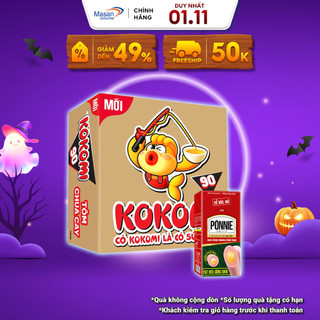  Combo 1 thùng Mì KOKOMI Đại 90 Tôm Chua Cay 30 Góix90g + 1 Xúc Xích Tiệt Trùng Ponnie Thịt Phô Mai Hộp 12 Cây x 45g 