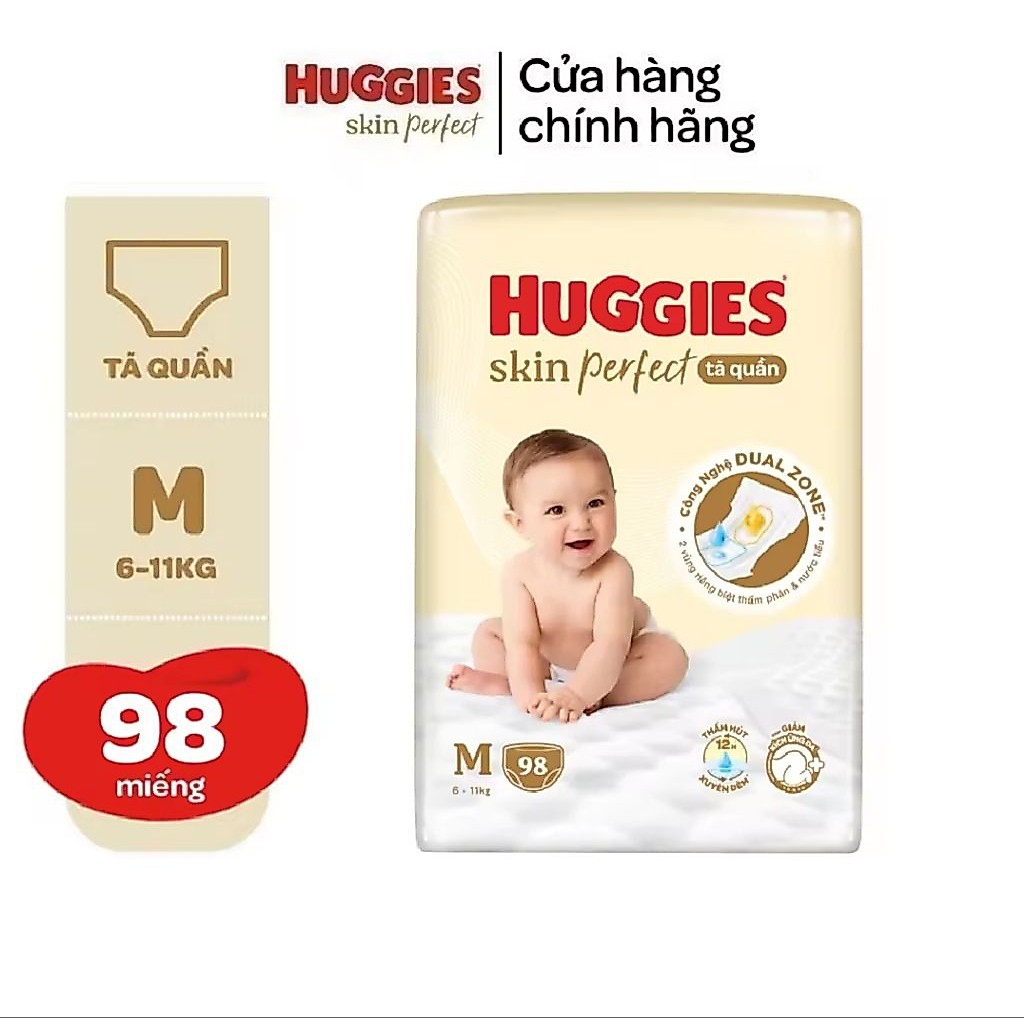 Tã quần Huggies Skin perfect đủ size M102, L92, XL76, XXL54